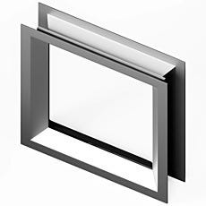 stainless steel center-mounted window with a single pane