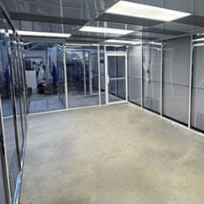 inside of the left side of custom valuline hardwall cleanroom