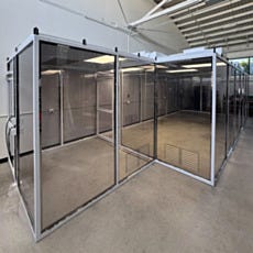 corner view of the outside of custom valuline hardwall cleanroom