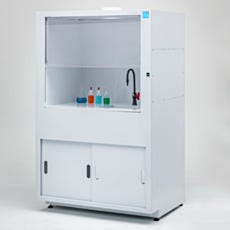 ValuLine® Enclosed Wet Bench with props on a white background