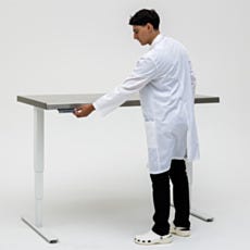 Ergnonomic and economical height-adjustable work station