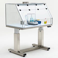 benchtop fume hood with duct collar attachment