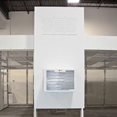 Exterior view of attached AC unit on hardwall ValuLine® cleanroom