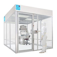Hardwall modular cleanroom with transparent panels