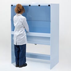 Image of a model using the enclosed ValuLine® polyporpylene wash station