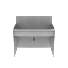 elevated view of a stainless steel wash station