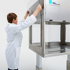 universal vertical laminar flow hood with stainless steel frame