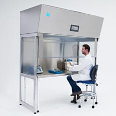 Vertical Laminar Flow Hood In Use