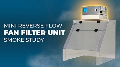 Video of a smoke test for Terra's low profile mini fan filter unit