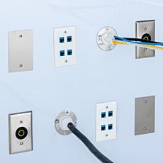 wall boots with cords of various sizes
