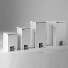 White Polypropylene Trash Bins In Four Different Sizes
