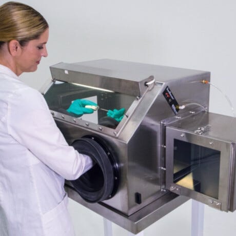 Stainless Steel controlled atmosphere glove box for inert environment