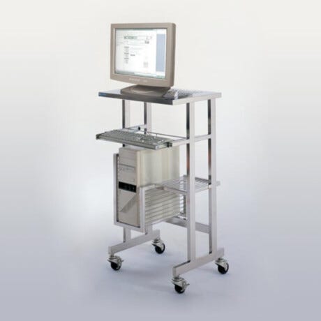 BioSafe Stainless Steel Cleanroom Computer Cart