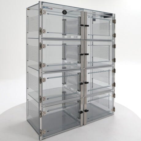 plastic nitrogen desiccator cabinet with 8 chambers
