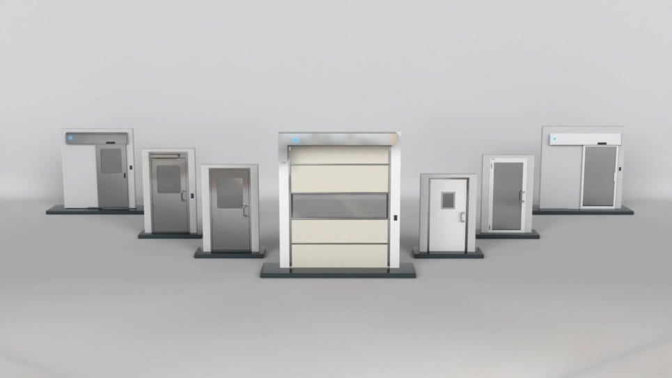 video showcasing cleanroom doors in controlled enviornments