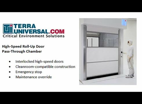 Video Demonstration of a High-Speed Roll-Up Door Pass-Through Used to Transfer a Cart into a Cleanroom
