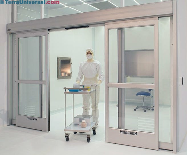 Window, Double-Sided, Flush-Mount 304 SS Frame, Fire-Rated Glass;  47''W x 36''H, for BioSafe FRP/CPVC Cleanroom 6603-11