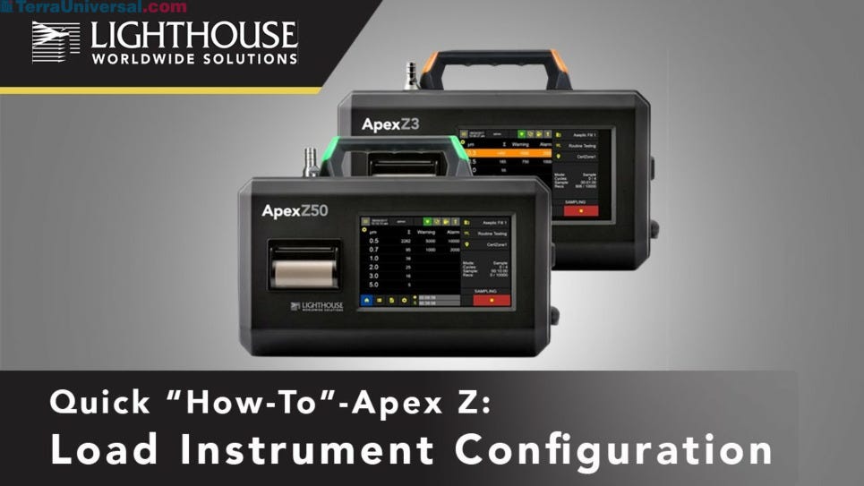 Load Instrument Configuration - ApexZ Portable Airborne Particle Counters by LWS