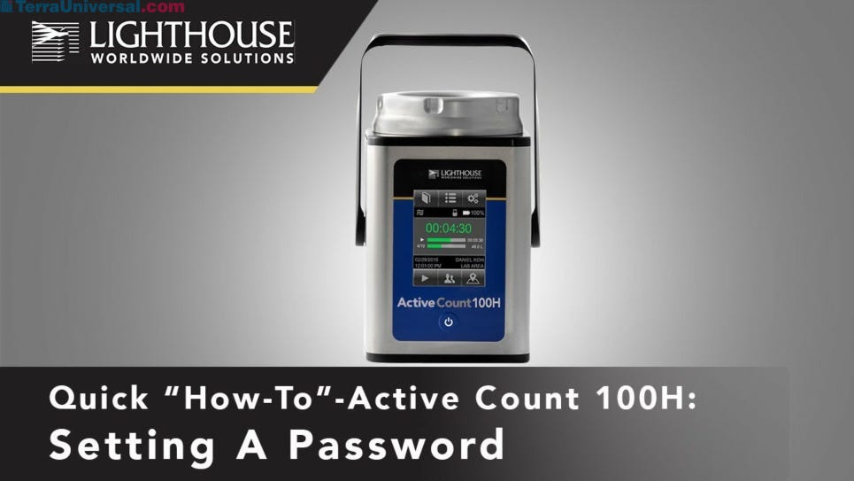 Set Up a Password using Lighthouse ActiveCount 100H Viable Microbial Air Sampler by LWS