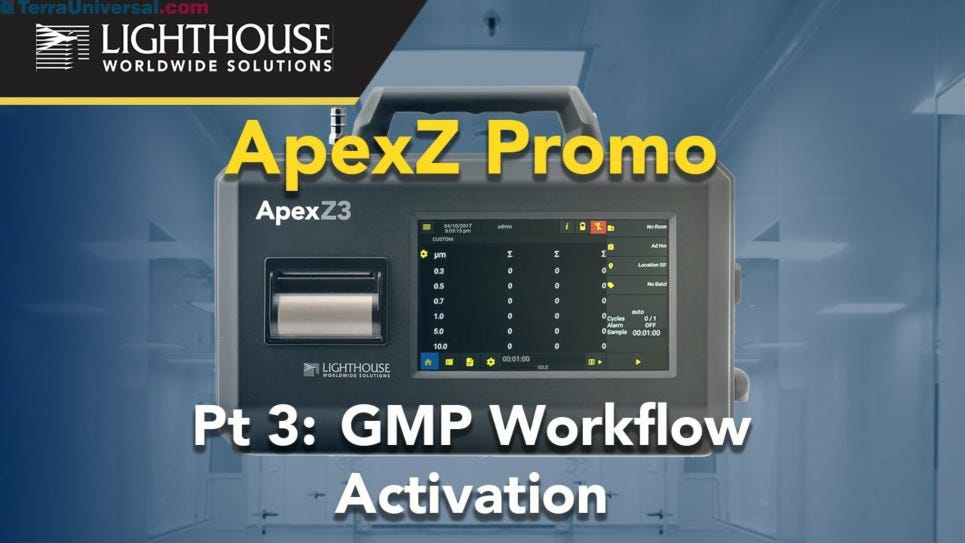 GMP Workflow Activation of Lighthouse ApexZ Portable Airborne Particle Counters by LWS