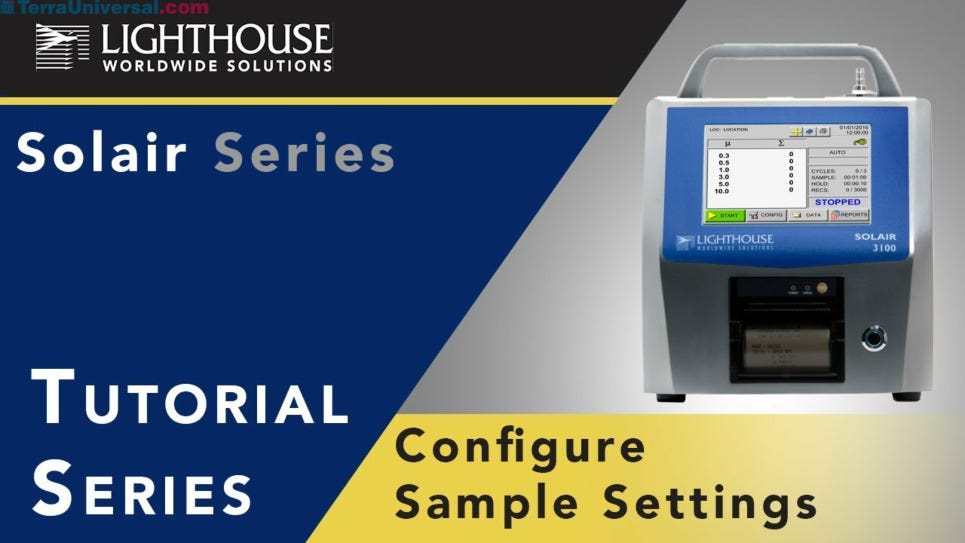 Solair Airborne Particle Counter Tutorial on Sample Settings by LWS