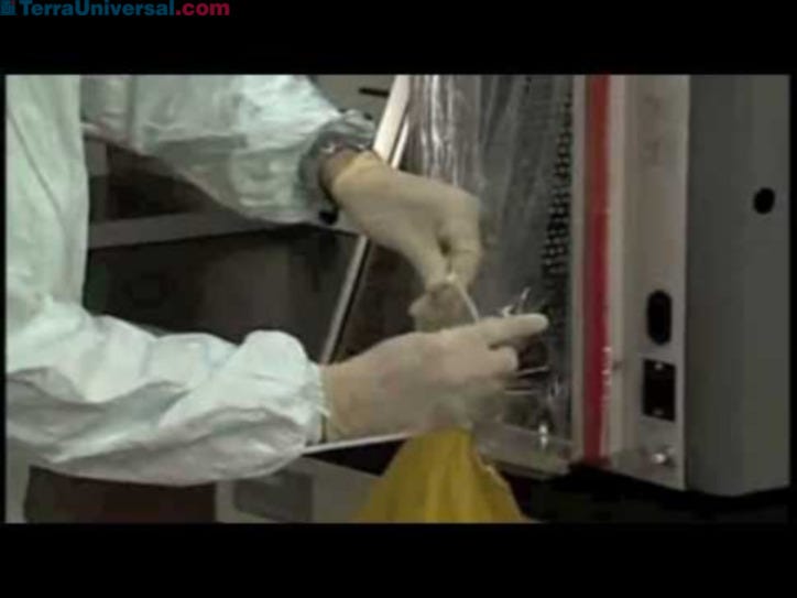Video by Labconco displaying exhaust venting and filtering options for their balance enclosures, with proper usage technique