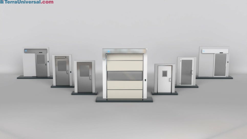video showcasing cleanroom doors in controlled enviornments