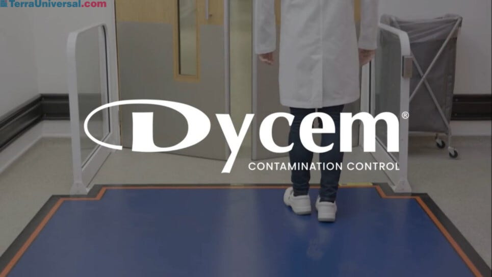 CleanZone mats capturing contamination and reducing facility waste