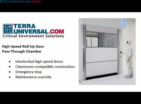 Video Demonstration of a High-Speed Roll-Up Door Pass-Through Used to Transfer a Cart into a Cleanroom