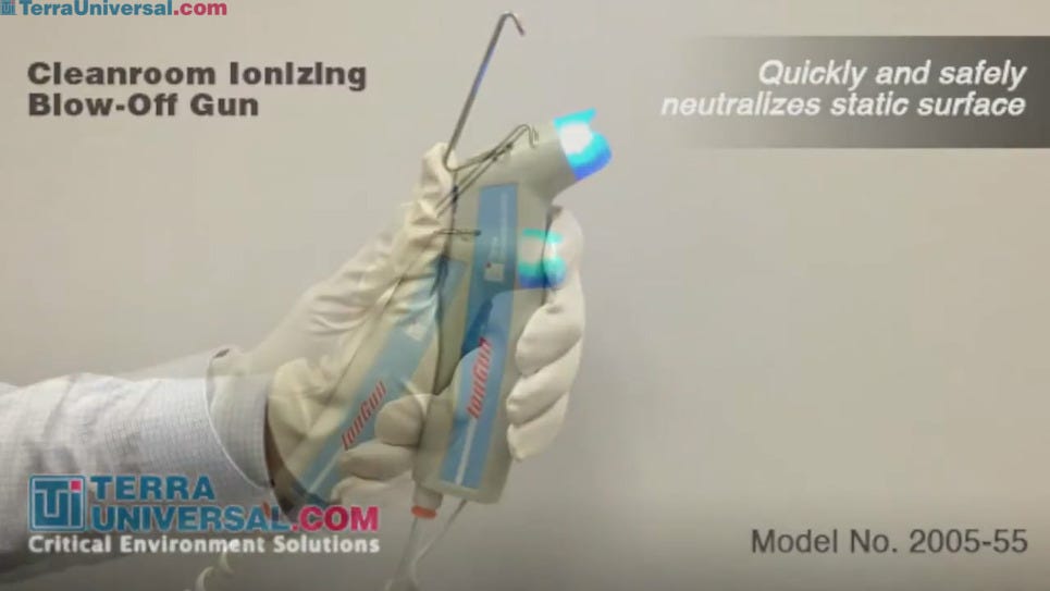 Demonstration video showing how the Ionizing Blow-Off Gun operates