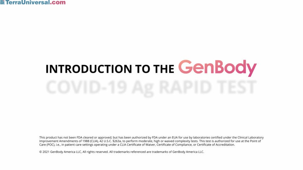 Video explaining the instructions for use of GenBody COVID-19 Ag Test