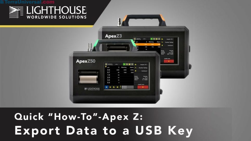 Exporting Data to USB Key - ApexZ Particle Counters by LWS