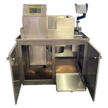 photo of a customized PET cabinet with lead lining for radiopharmacy