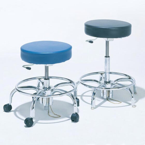 BioFit Static Control Adjustable Vinyl Stools With Tubular Leg Base
