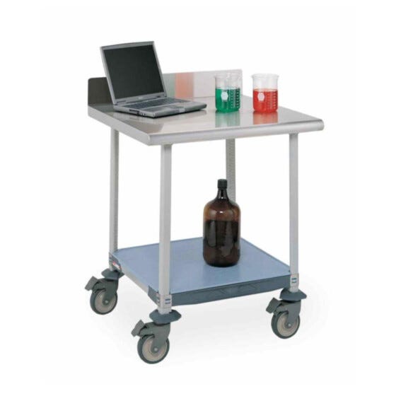 Stainless Steel Worktable with Shelf and Backsplash