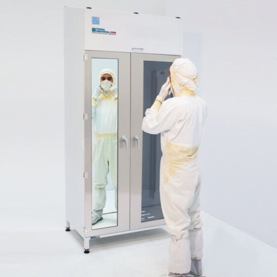 Powder-Coated Steel Mirrored-Door Garment Cabinets