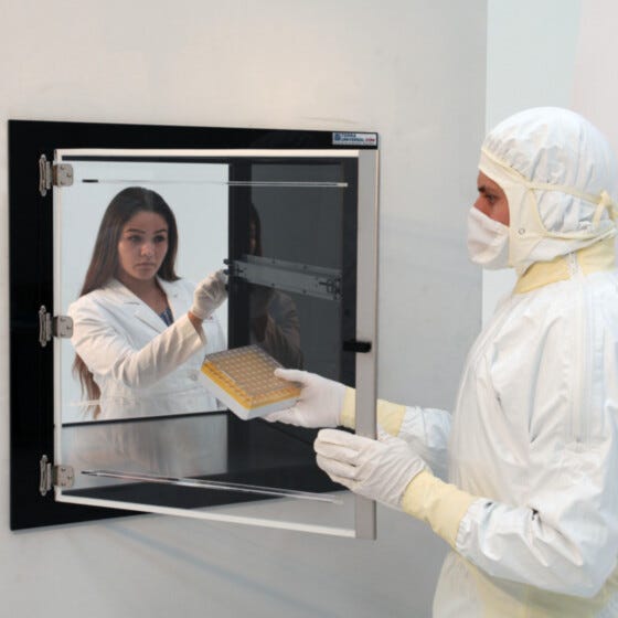 Economy Pass-Through Chamber Shown Black Acrylic with Models