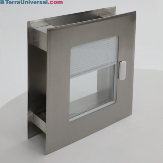 Flush mount cleanroom window with built in adjustable blinds