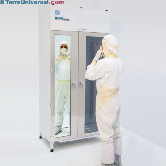Powder-Coated Steel Mirrored-Door Garment Cabinets