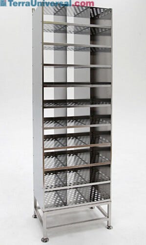 Gowning Room Tall Multifunctional Storage Cabinet With Perforated Shelves