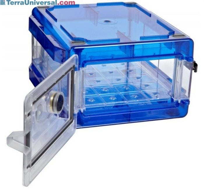 Vial Holder and Carry Case; Static Dissipative PVC, 10 Vial Capacity, 20ml,  15.6 W x 6.375 D x 6.75 H