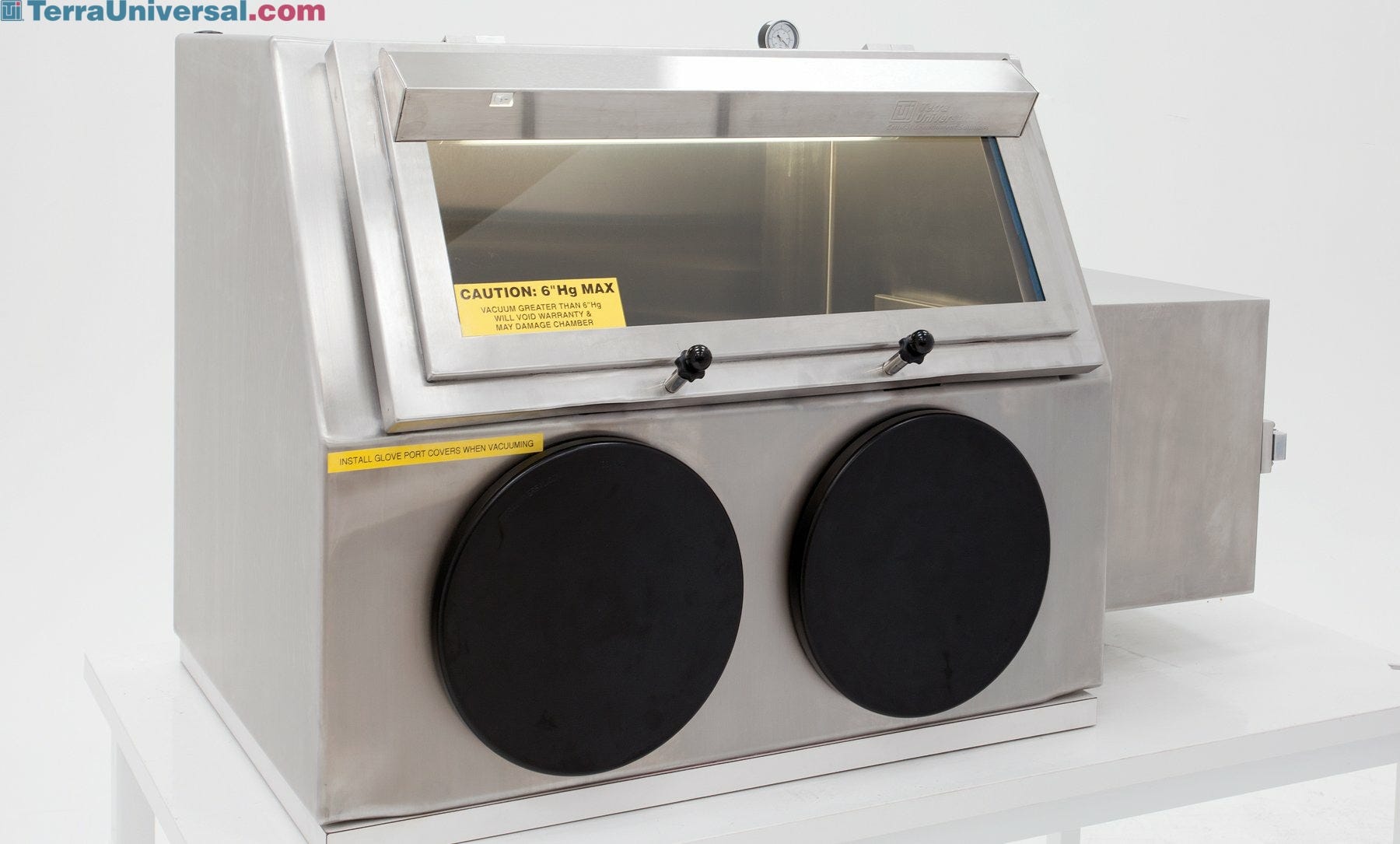 Glovebox; Negative Pressure Exhaust, 316L SS, 34" W x 24" D x 28" H, 2