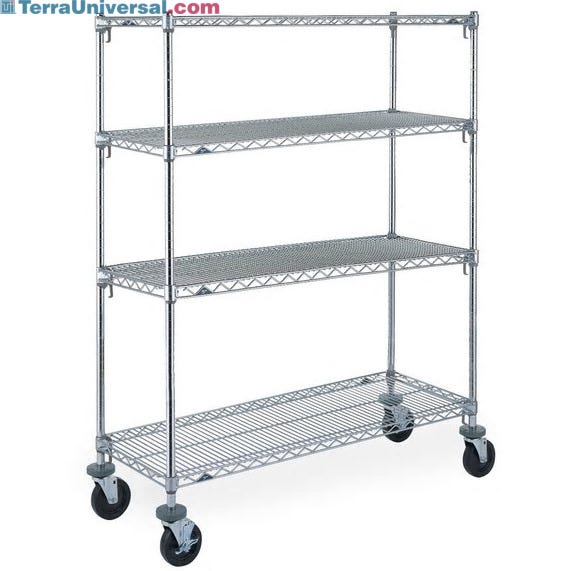 Mobile 16 Shelves Carbon Steel Drying Rack Cart for Desktop