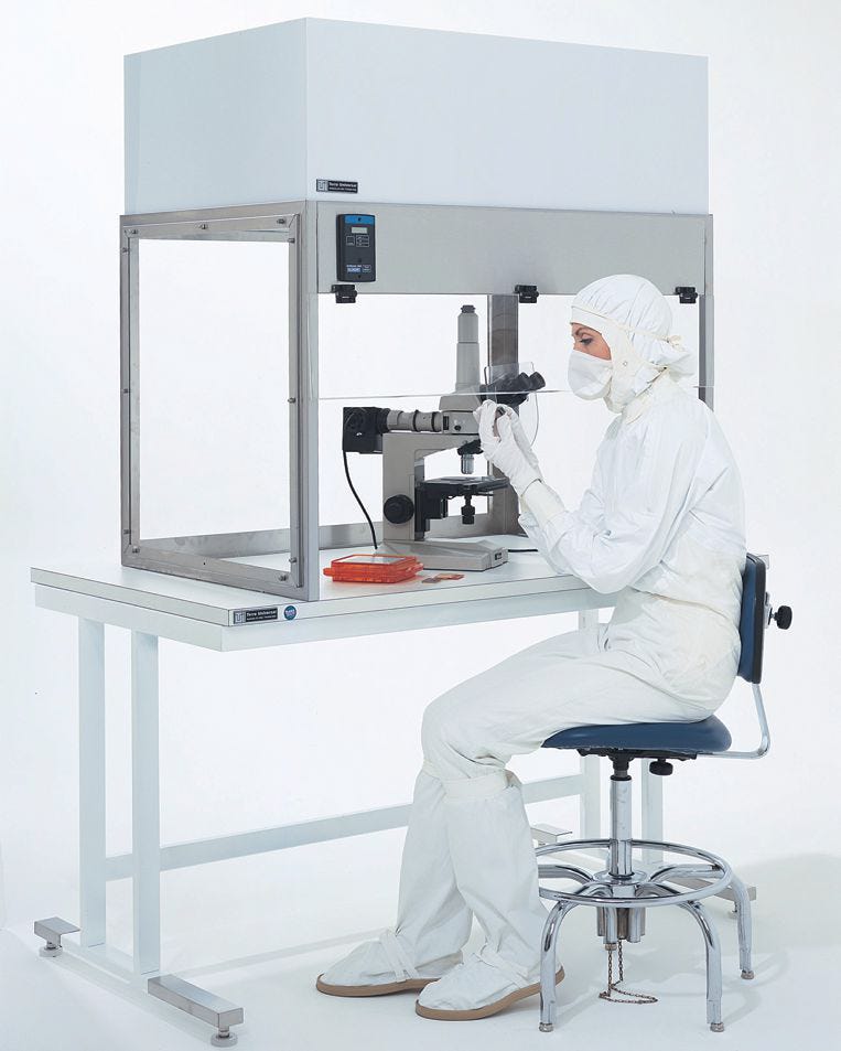 Ducted Exhaust Hood microscope enclosure with model