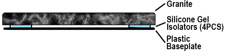 Granite vibration isolator cross-section diagram