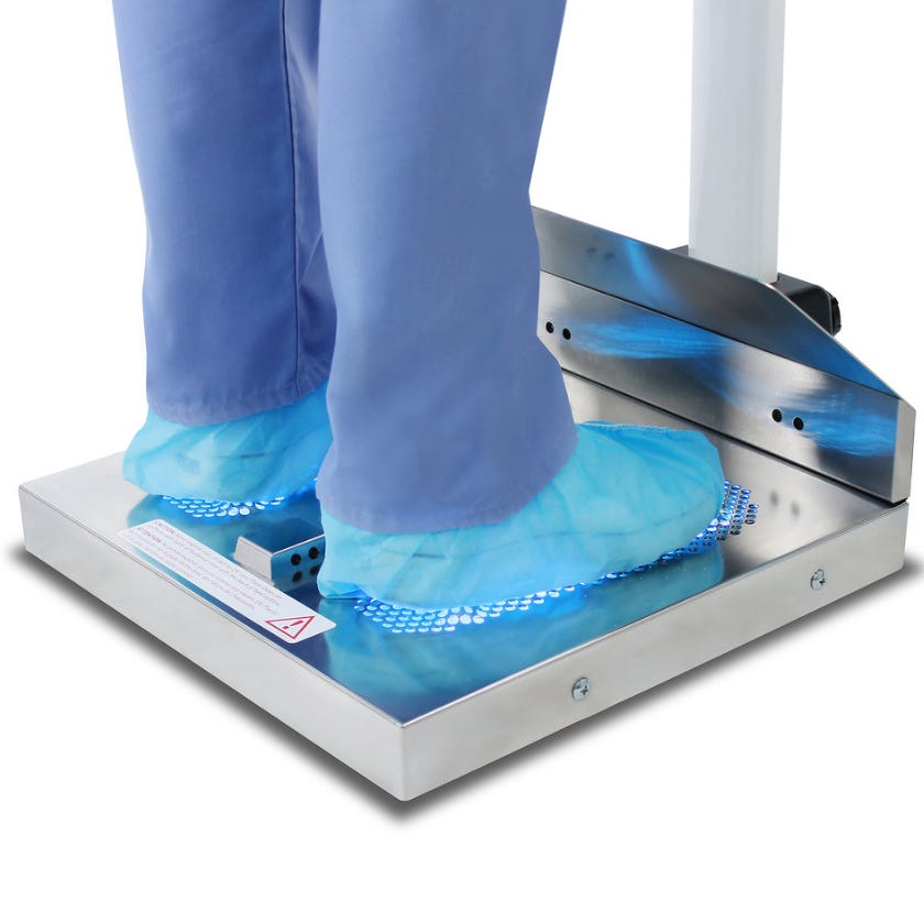 HealthySole Plus UV Shoe Sanitizer kills pathogens on shoes and surgical booties