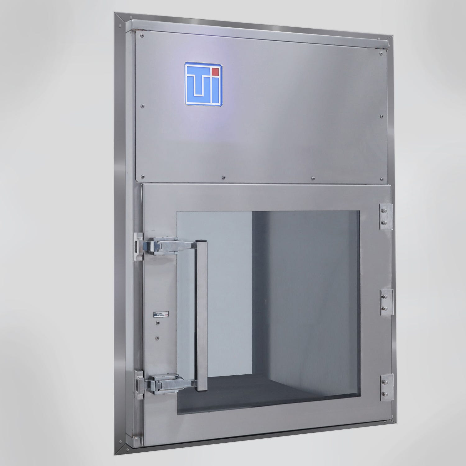 Wall-mounted HEPA-filtered pass-through in 304 stainless steel