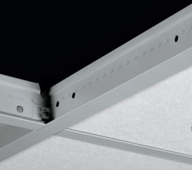 Aluminum suspension system with integral gasket designed for cleanrooms  |  6603-80 displayed