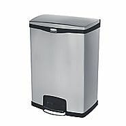 24 Gal. Stainless Steel Step-On container with black trimming  |  1457-29A displayed