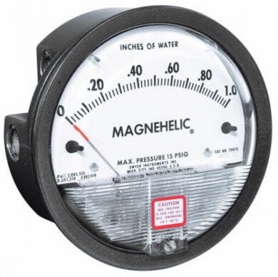 Measure and control both positive and negative low air or gas pressures  |  2625-09 displayed